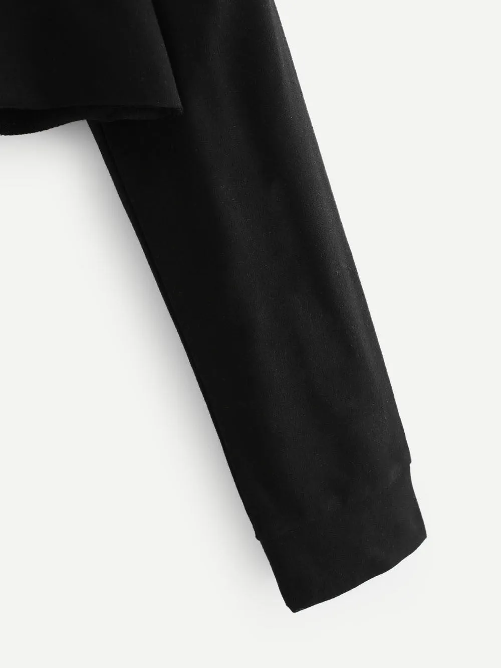 Solid Cat Ear Long Sleeve Cropped Sweatshirt
