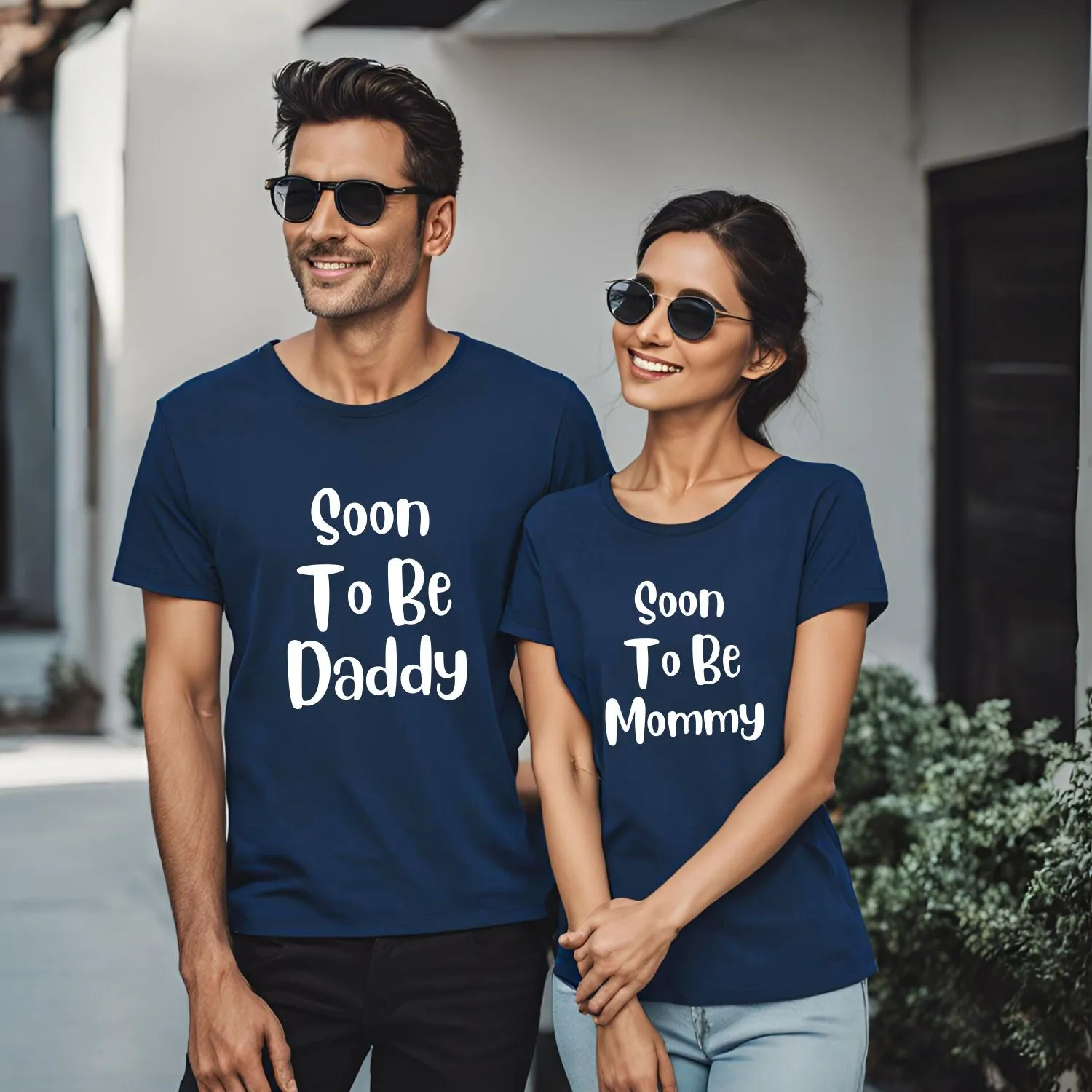 Soon to be Mommy Soon to be Daddy Pregnancy Announcement T-Shirts for Mom & Dad to be