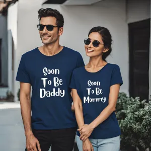 Soon to be Mommy Soon to be Daddy Pregnancy Announcement T-Shirts for Mom & Dad to be