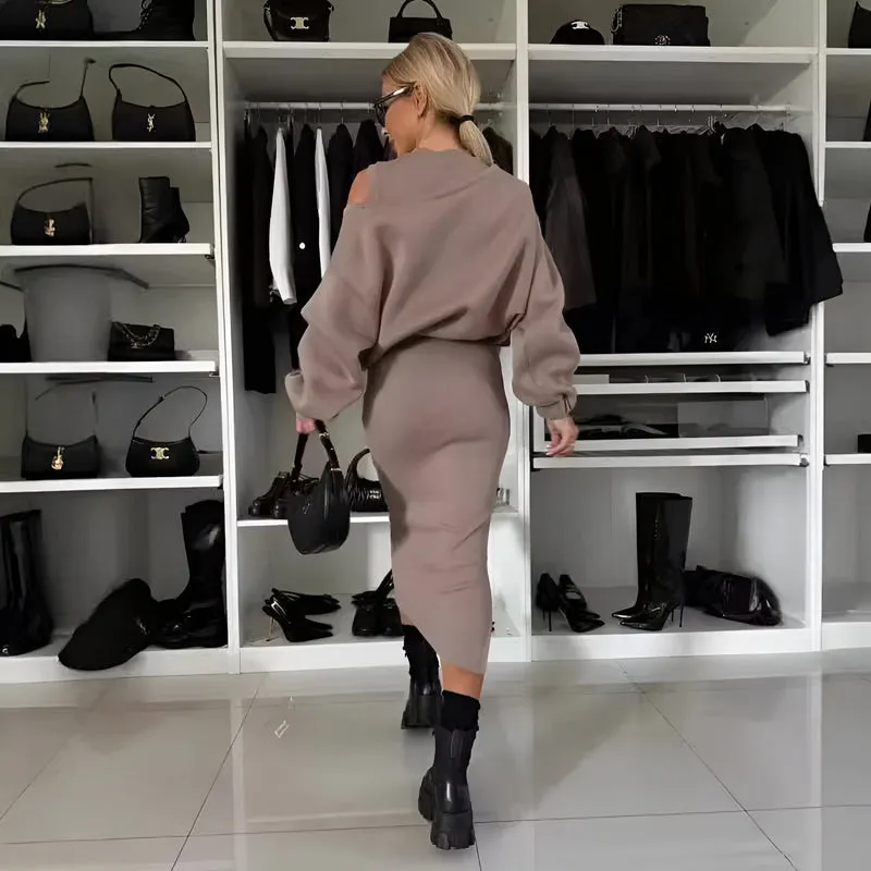 Sophie™ - Chic Two-piece Ensemble (Dress   Sweater)