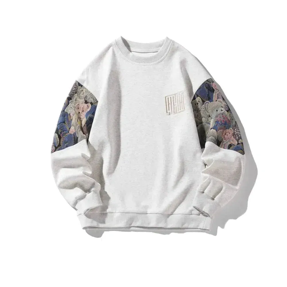 Spliced Cartoon Bear Sweatshirt