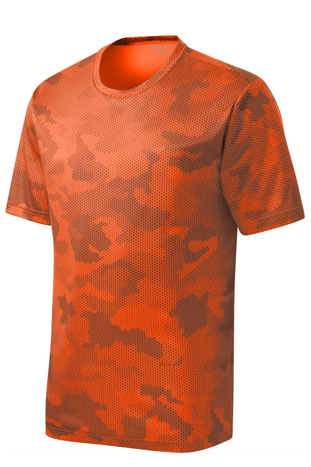 Sport-Tek CamoHex Tee. ST370 Neon Orange