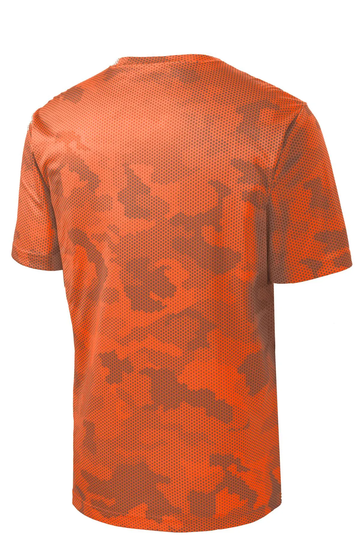 Sport-Tek CamoHex Tee. ST370 Neon Orange