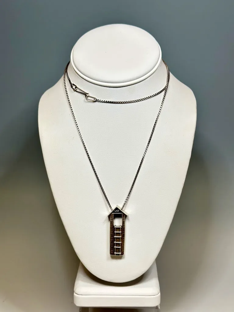 STERLING SILVER TINY HOUSE PENDANT AND SS CHAIN  MS225