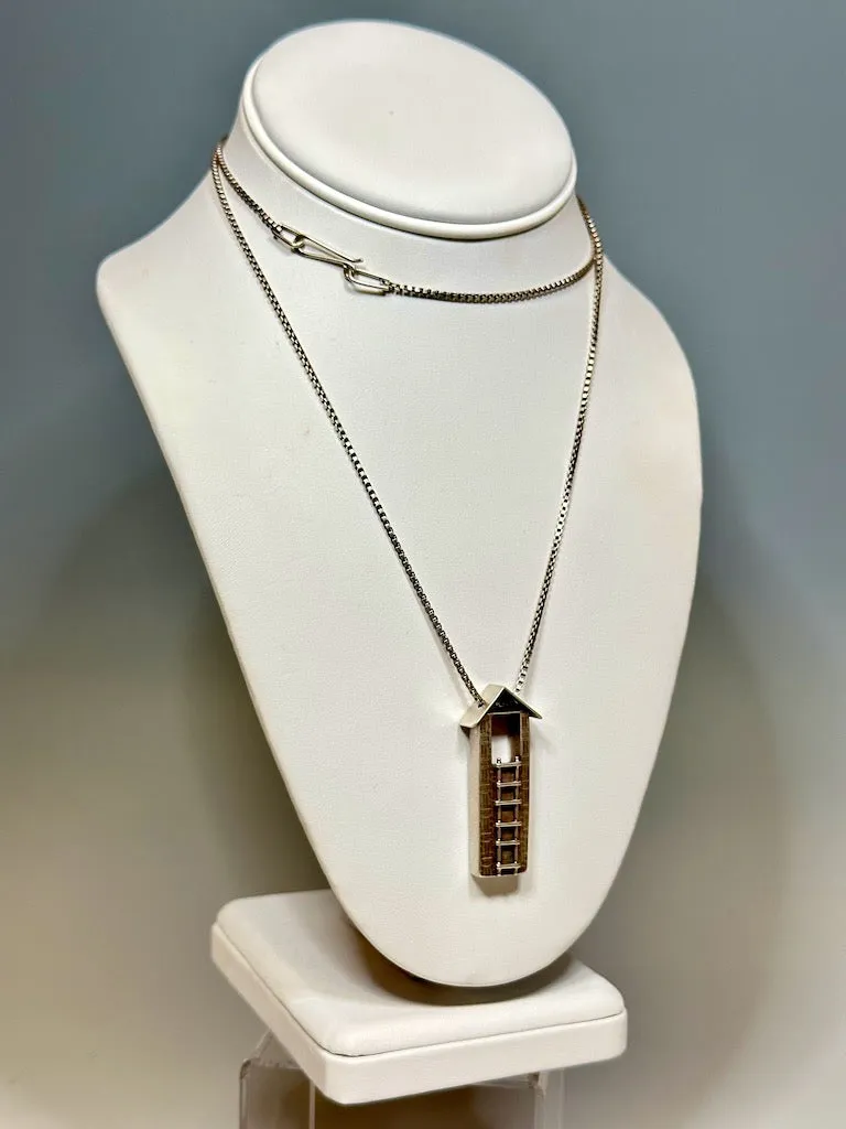STERLING SILVER TINY HOUSE PENDANT AND SS CHAIN  MS225