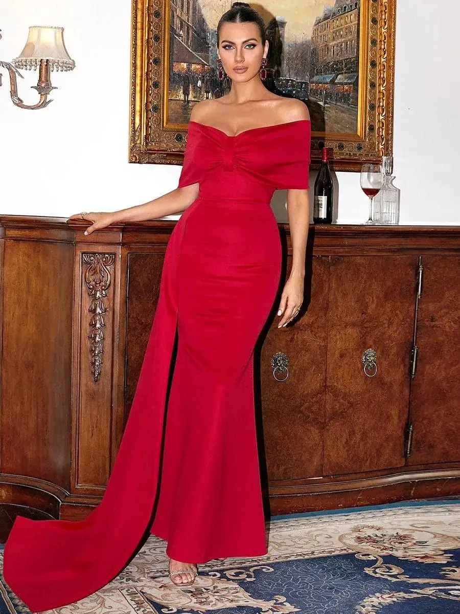 Strapless Backless Red Mermaid Dress XJ1286