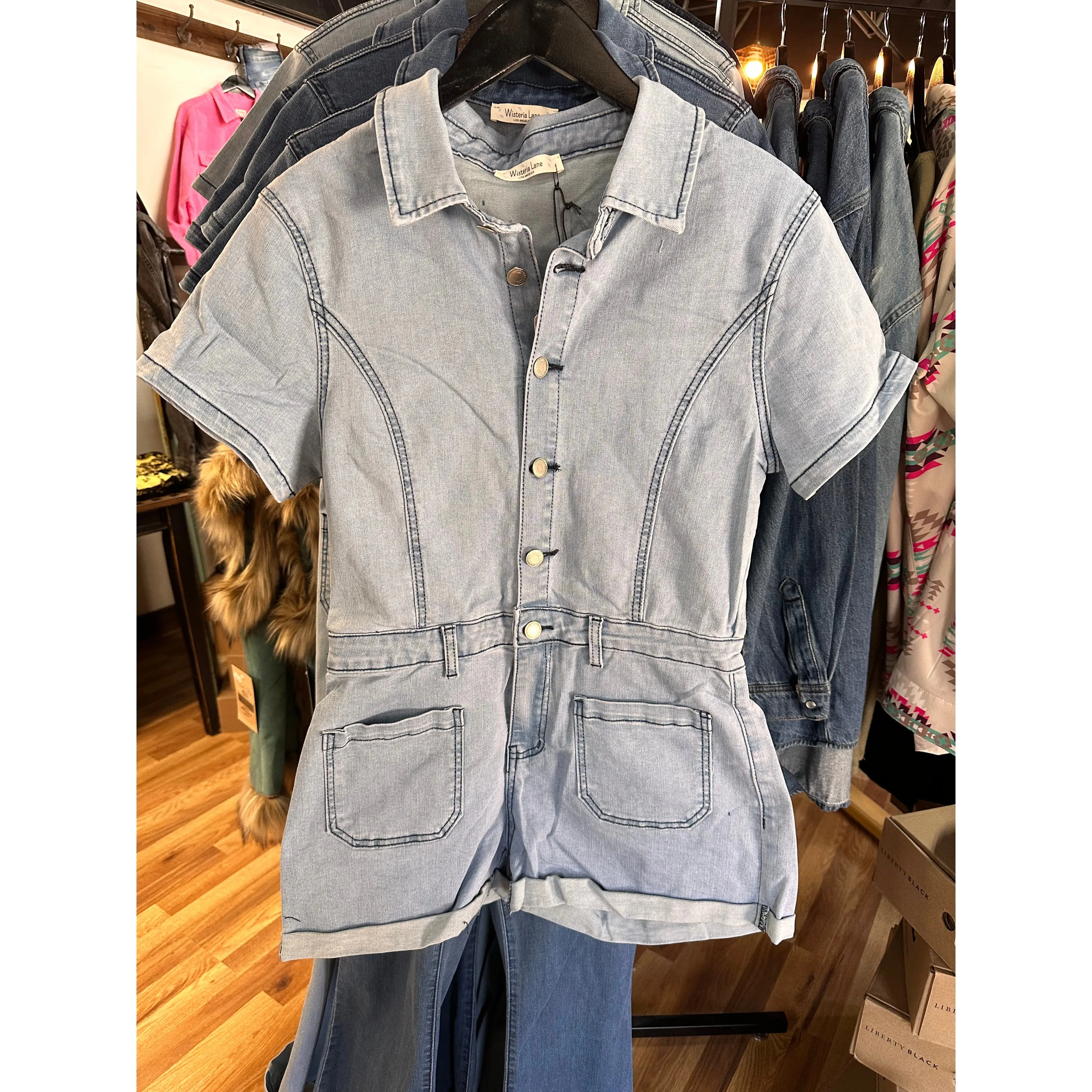 Stretch Denim Romper Short "The Romper Stomper"