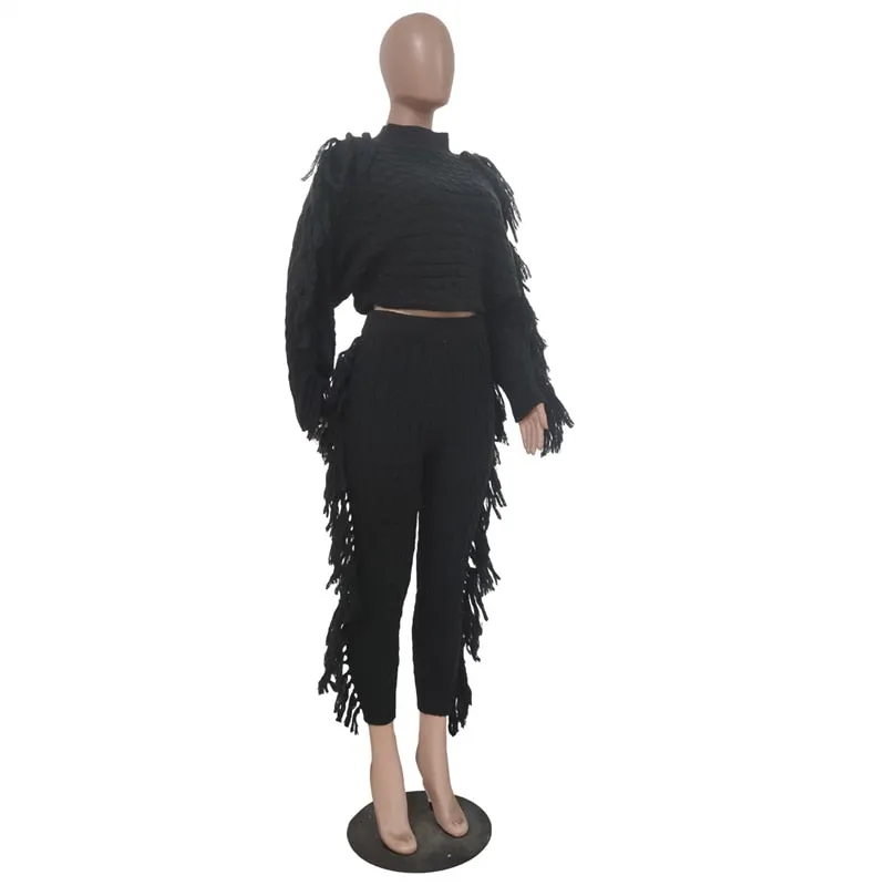 Tassel Sweater Two Piece Set