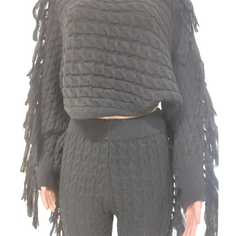 Tassel Sweater Two Piece Set