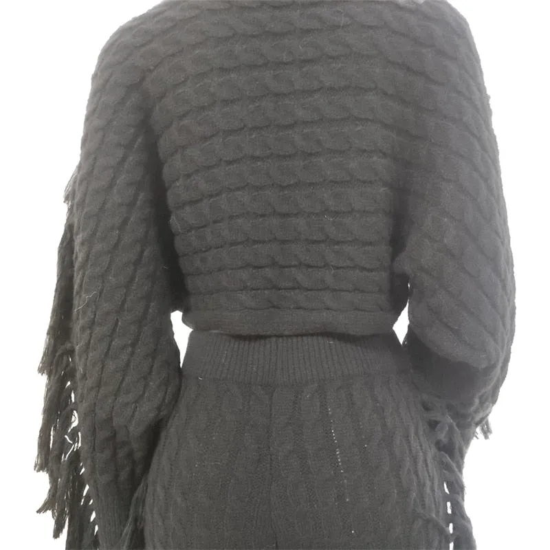 Tassel Sweater Two Piece Set