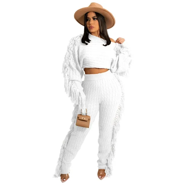 Tassel Sweater Two Piece Set