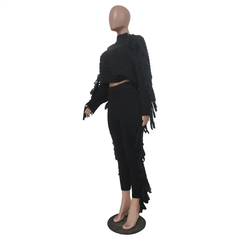 Tassel Sweater Two Piece Set