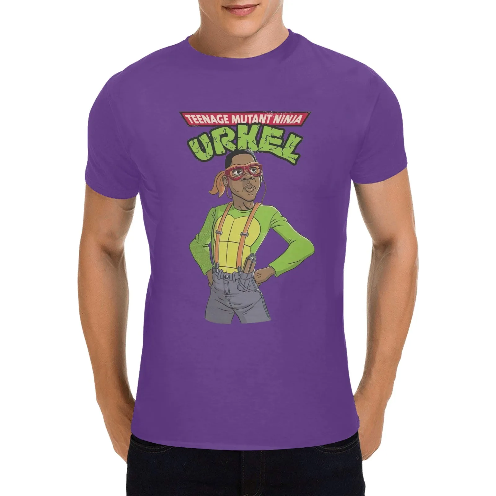 Teenage Mutant Ninja Urkel Men's T-shirt 100% Cotton
