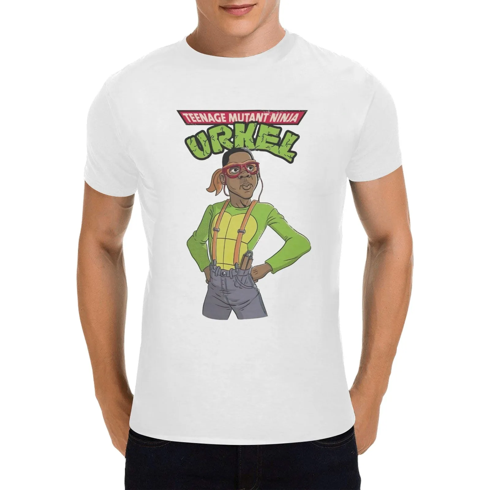 Teenage Mutant Ninja Urkel Men's T-shirt 100% Cotton