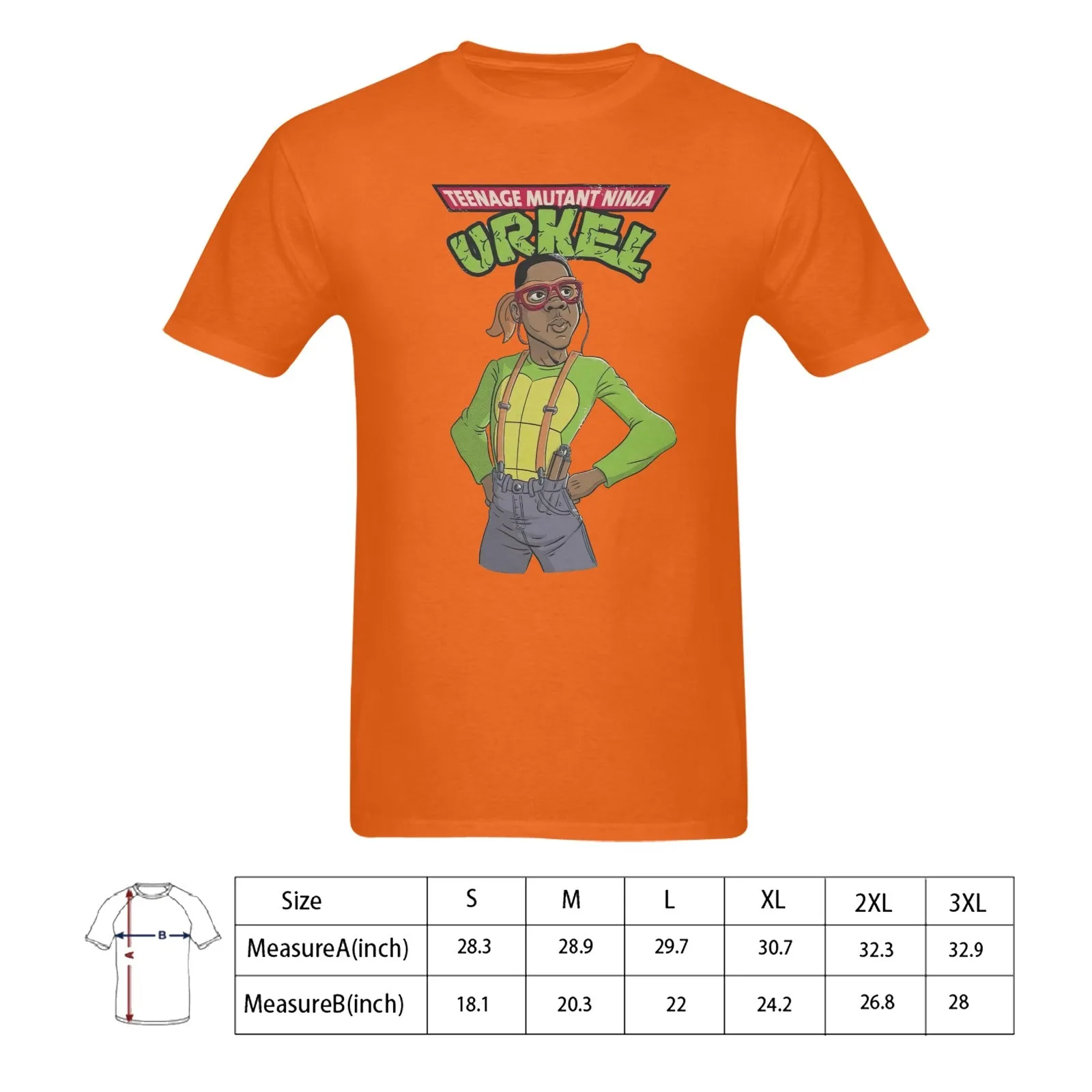 Teenage Mutant Ninja Urkel Men's T-shirt 100% Cotton