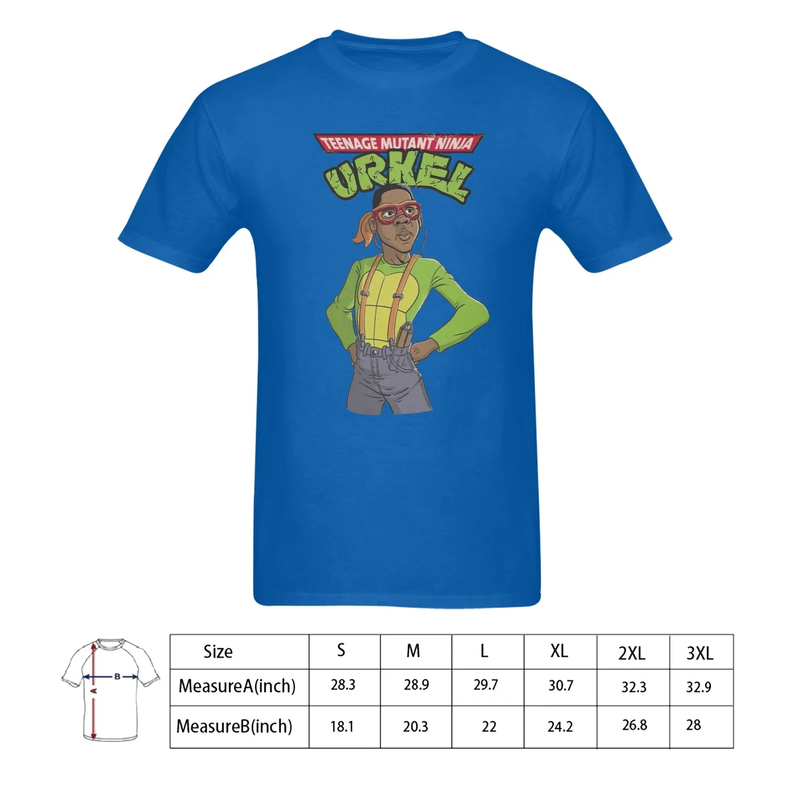 Teenage Mutant Ninja Urkel Men's T-shirt 100% Cotton