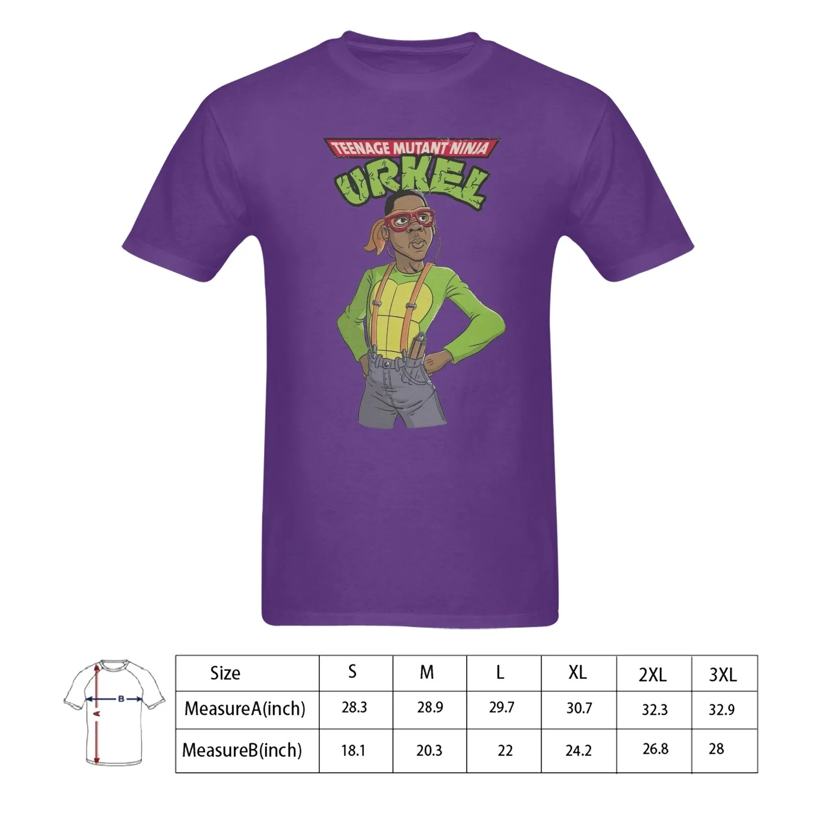 Teenage Mutant Ninja Urkel Men's T-shirt 100% Cotton