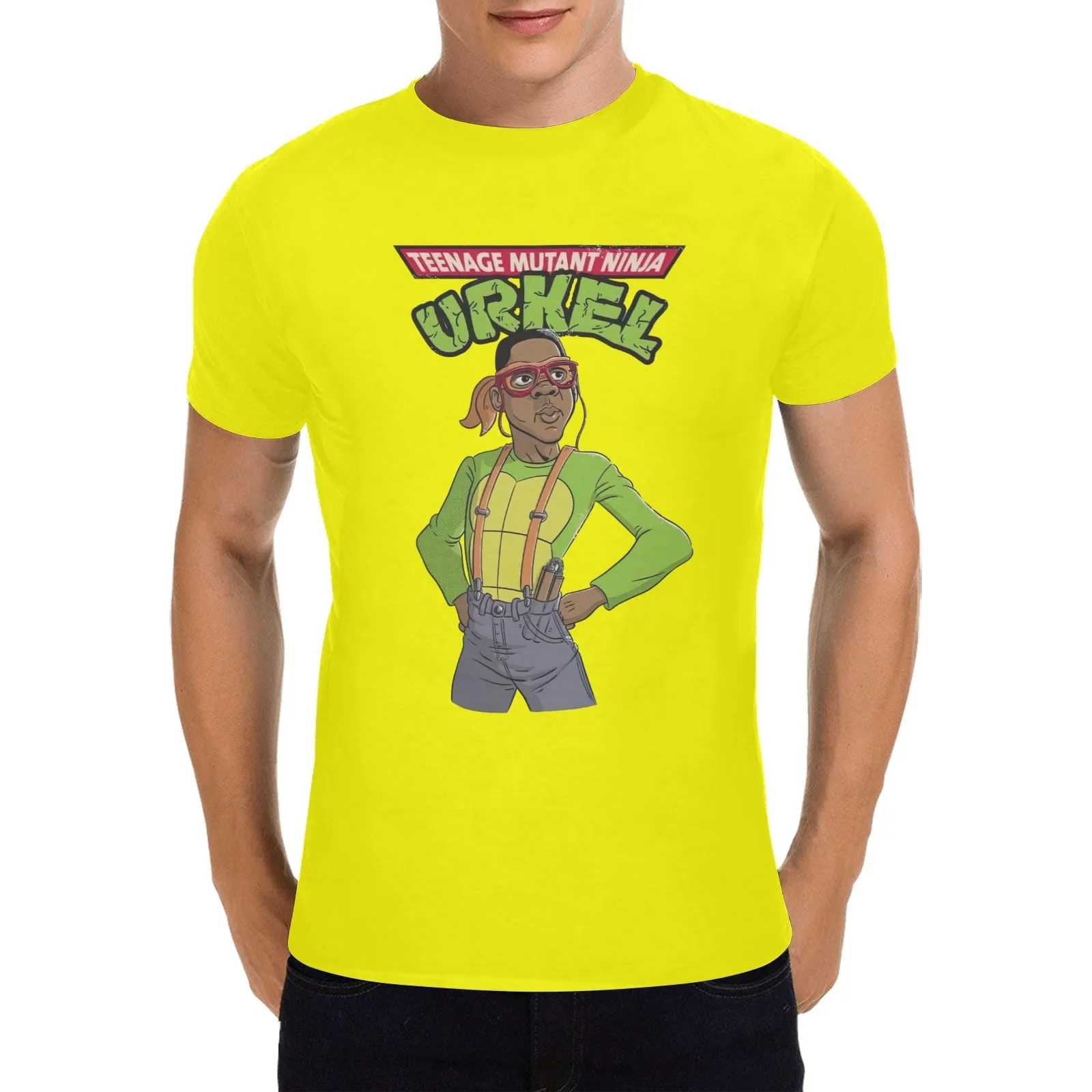 Teenage Mutant Ninja Urkel Men's T-shirt 100% Cotton
