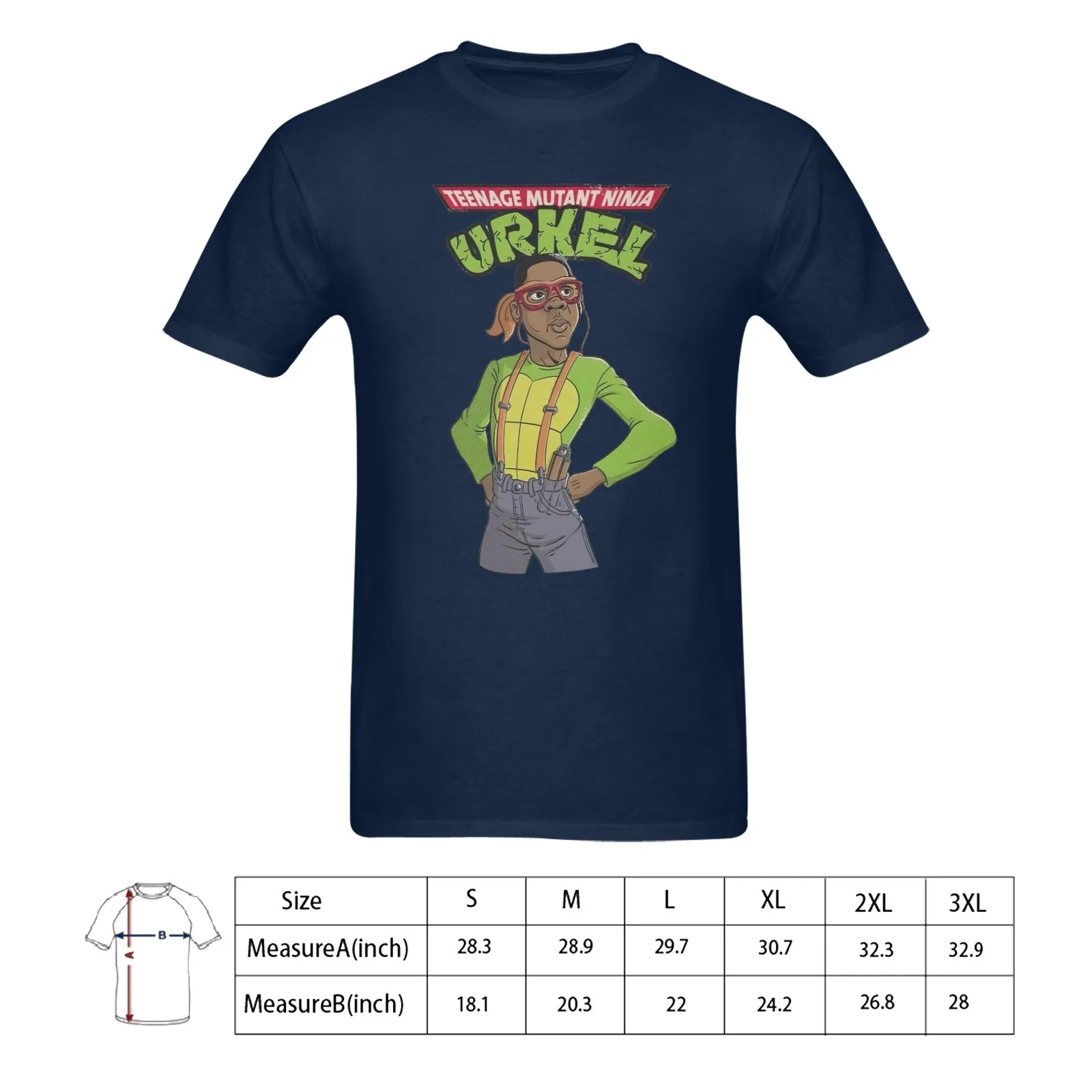 Teenage Mutant Ninja Urkel Men's T-shirt 100% Cotton