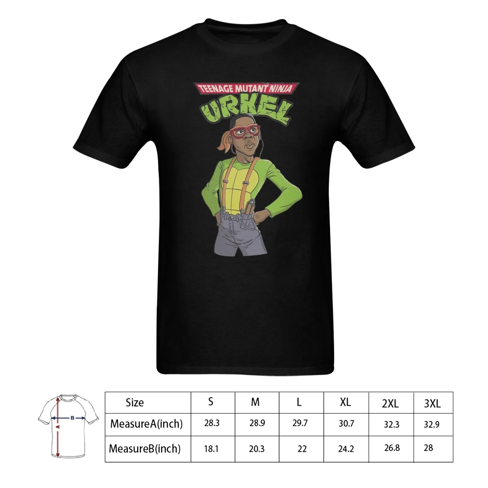 Teenage Mutant Ninja Urkel Men's T-shirt 100% Cotton