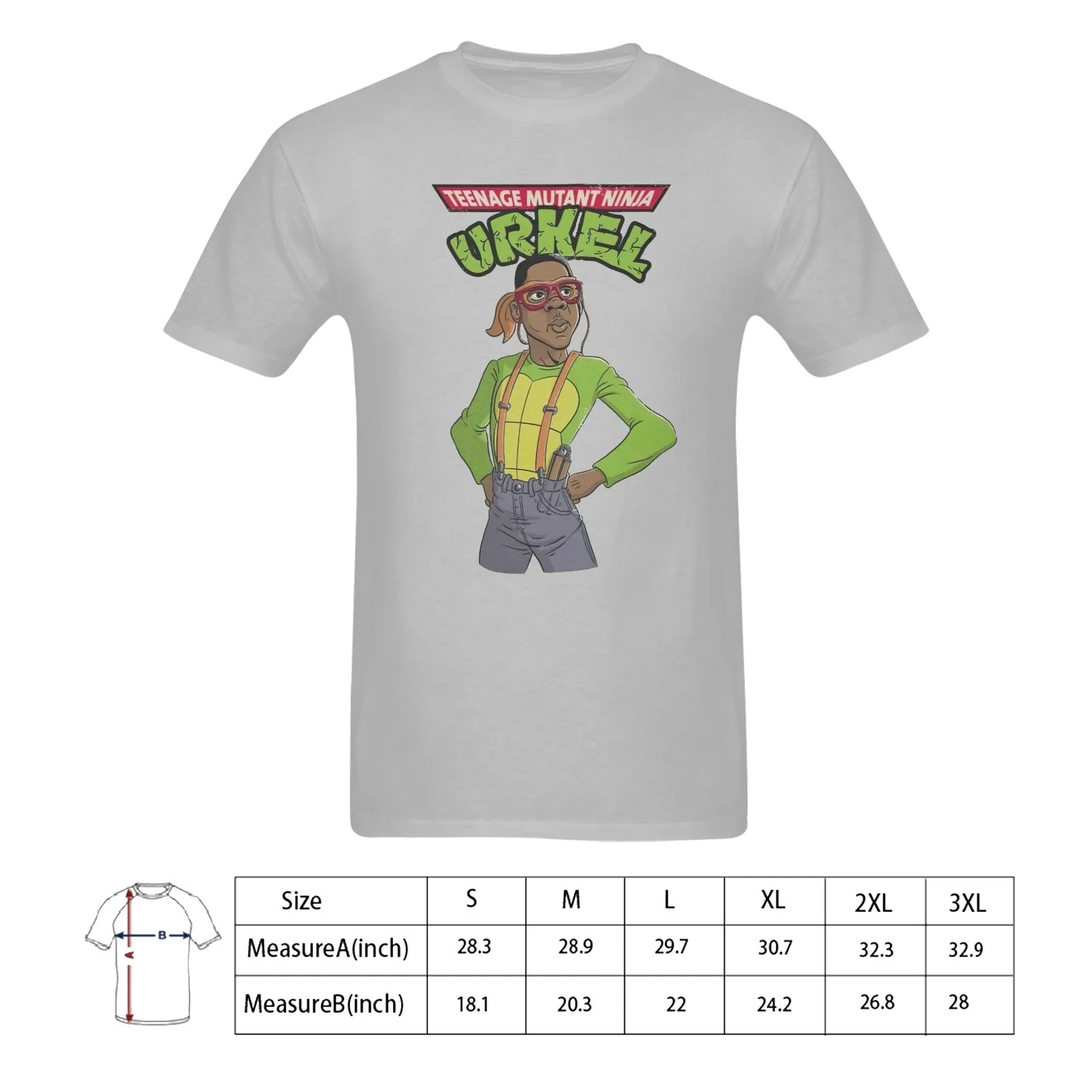 Teenage Mutant Ninja Urkel Men's T-shirt 100% Cotton