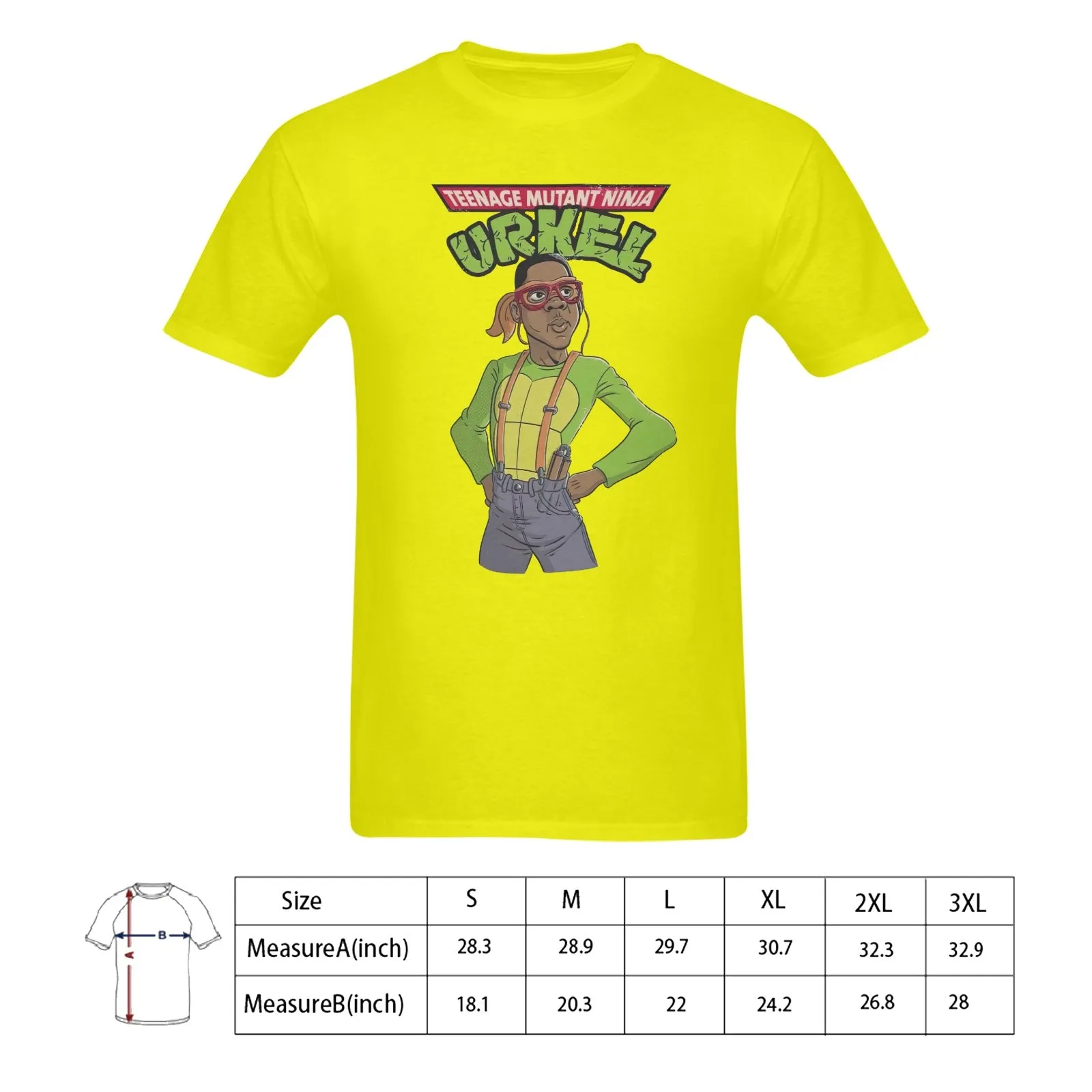 Teenage Mutant Ninja Urkel Men's T-shirt 100% Cotton
