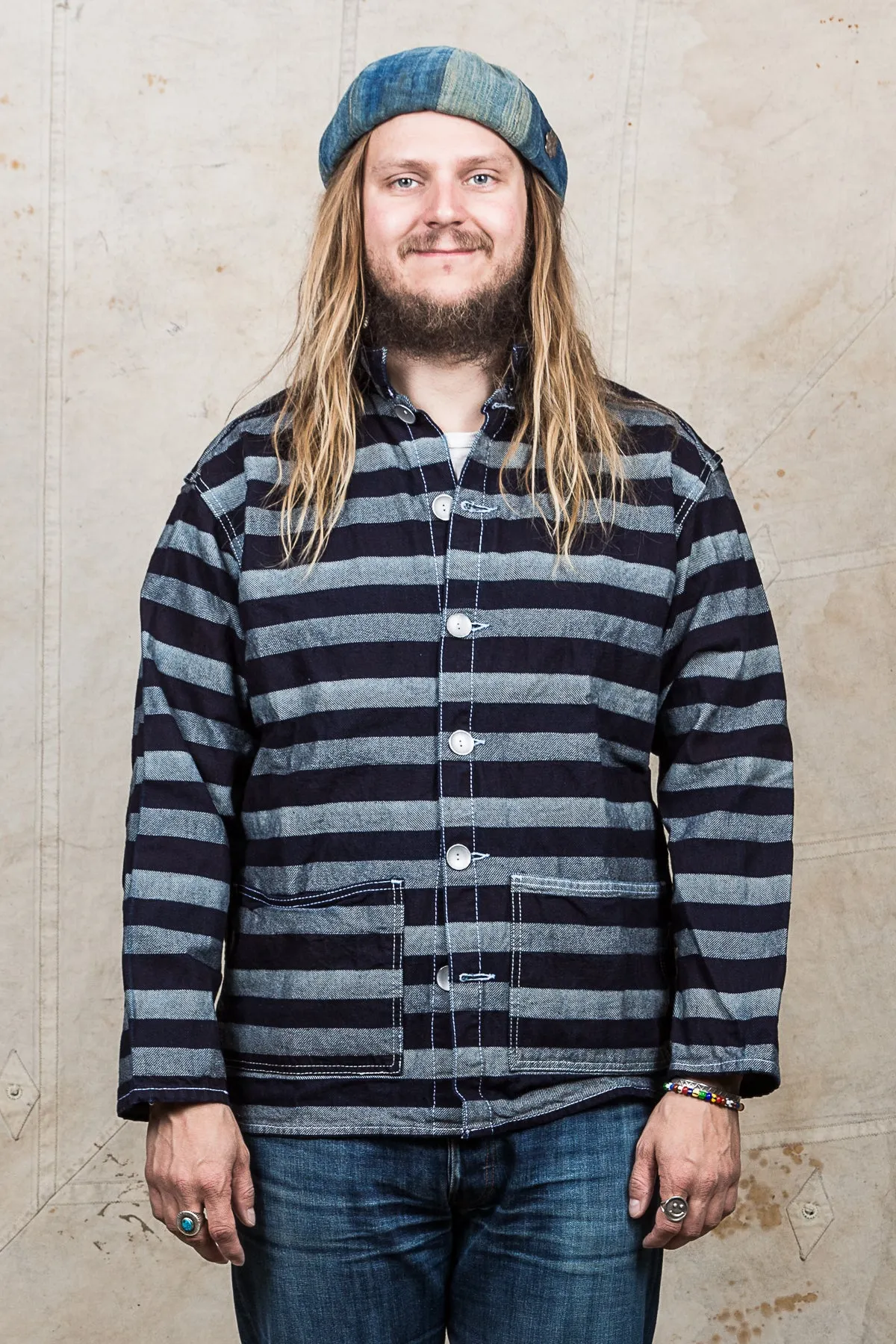 Tender 490 Floor Shirt Bold Indigo Weaver's Blanket Stripe