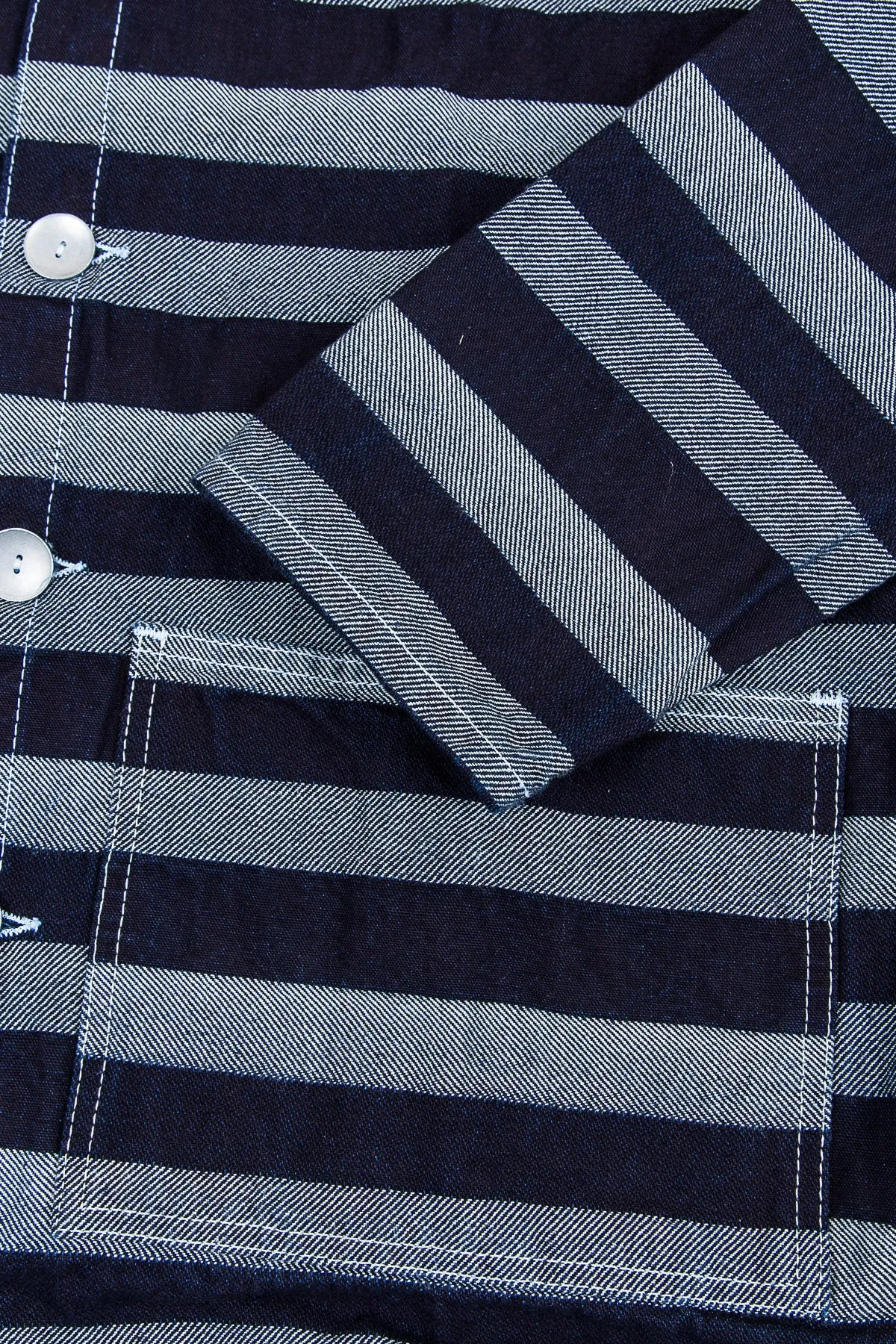 Tender 490 Floor Shirt Bold Indigo Weaver's Blanket Stripe