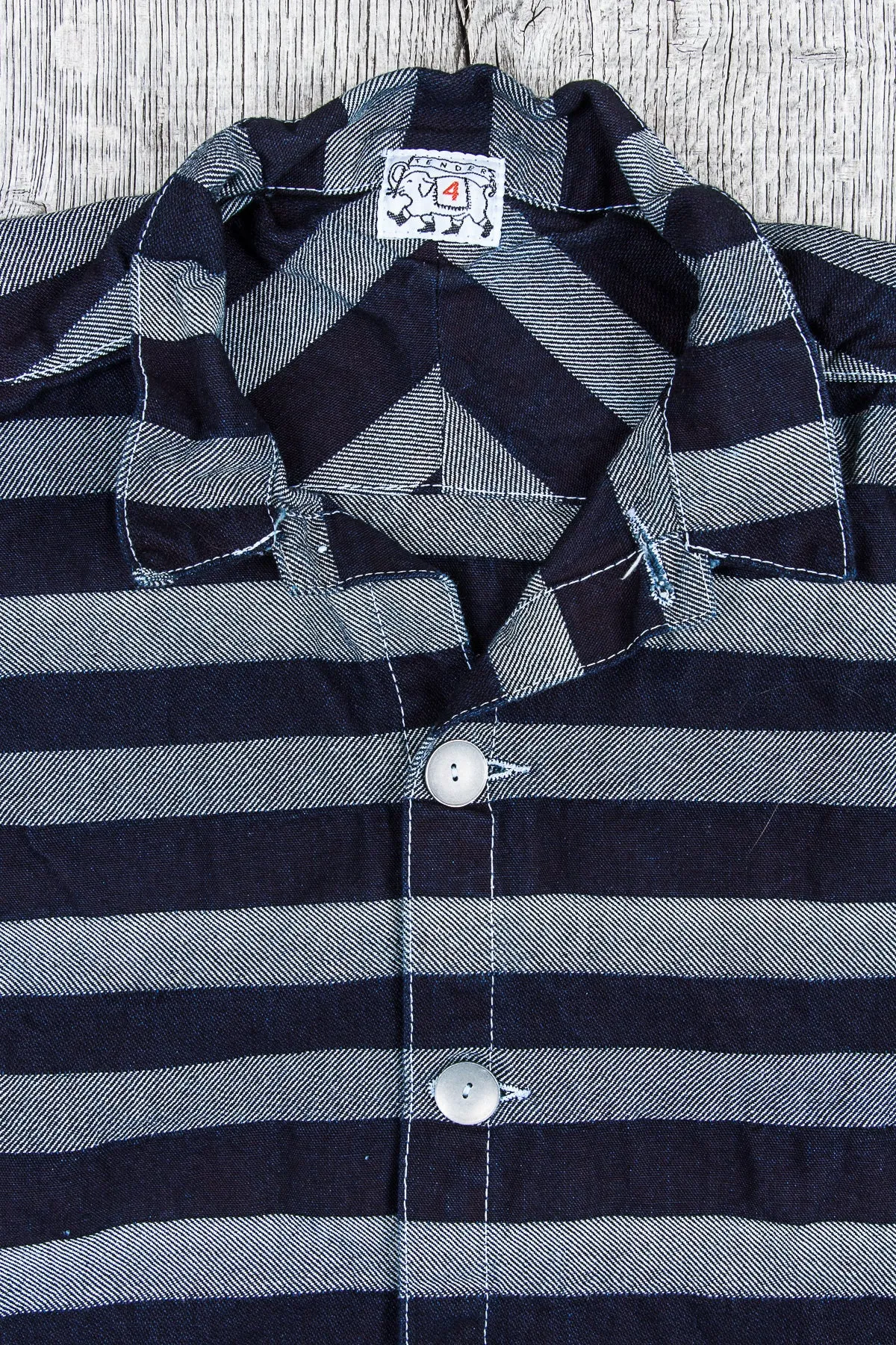 Tender 490 Floor Shirt Bold Indigo Weaver's Blanket Stripe