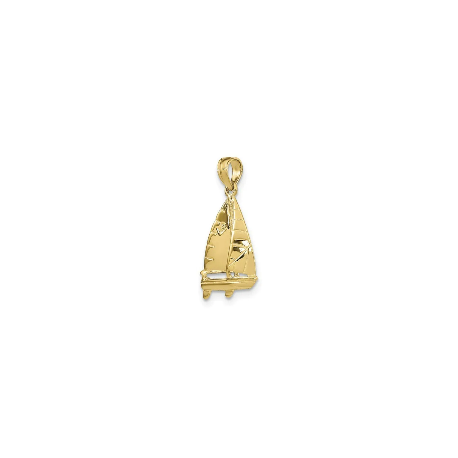 Textured 3D Sailboat Pendant