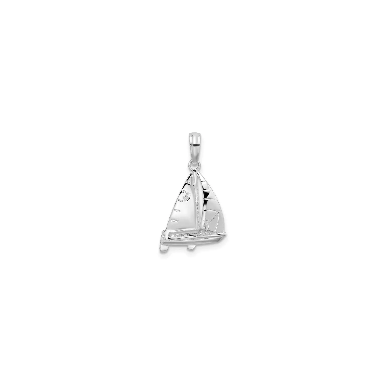 Textured 3D Sailboat Pendant