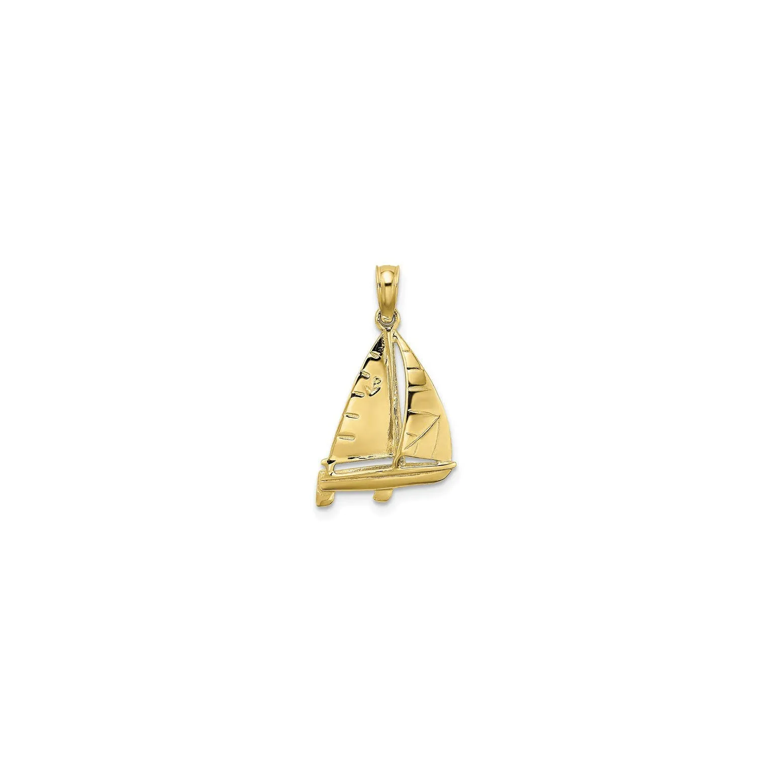 Textured 3D Sailboat Pendant