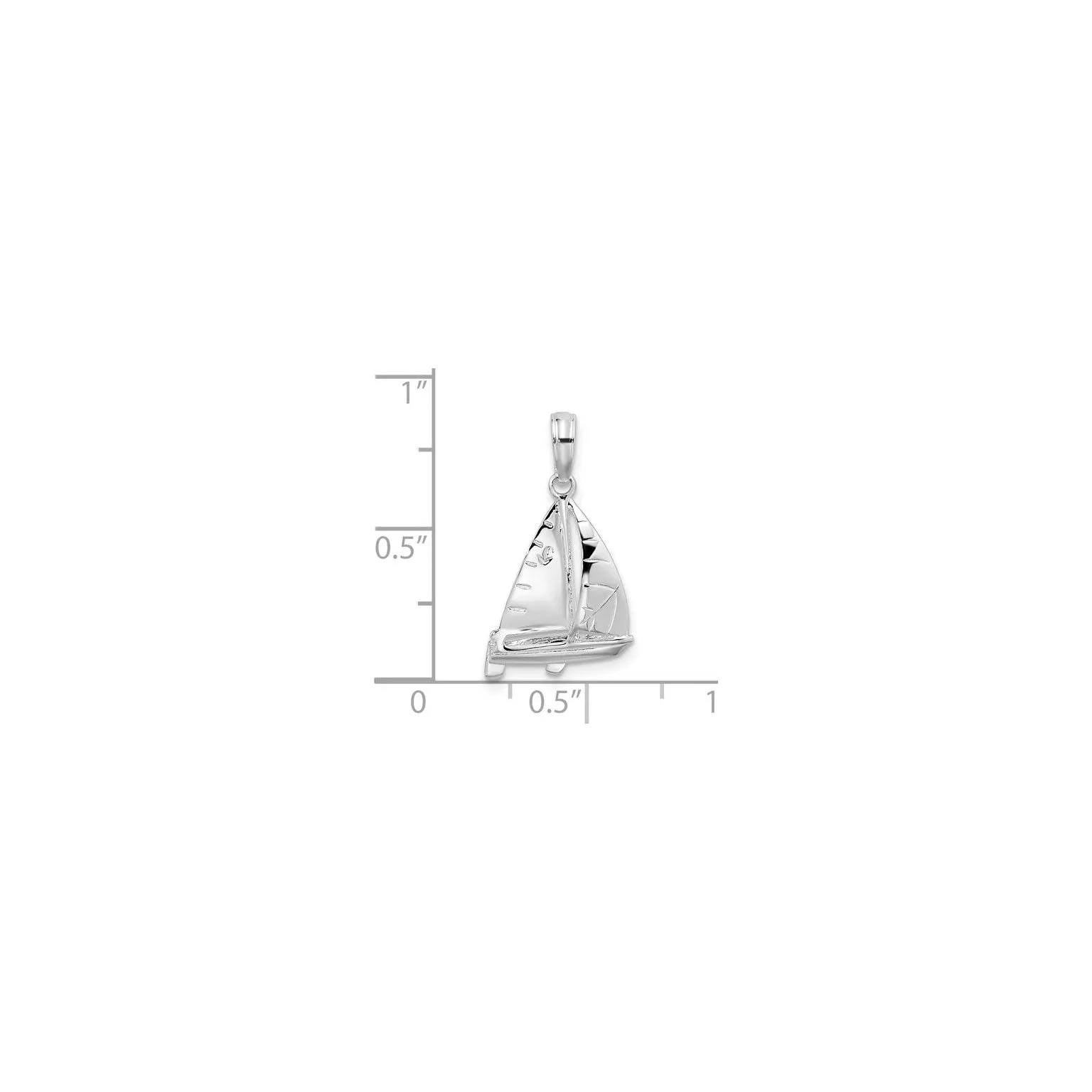 Textured 3D Sailboat Pendant