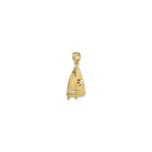 Textured 3D Sailboat Pendant