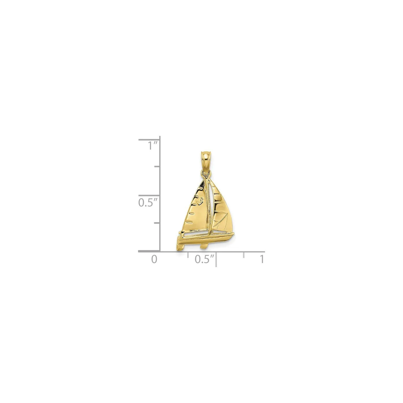 Textured 3D Sailboat Pendant