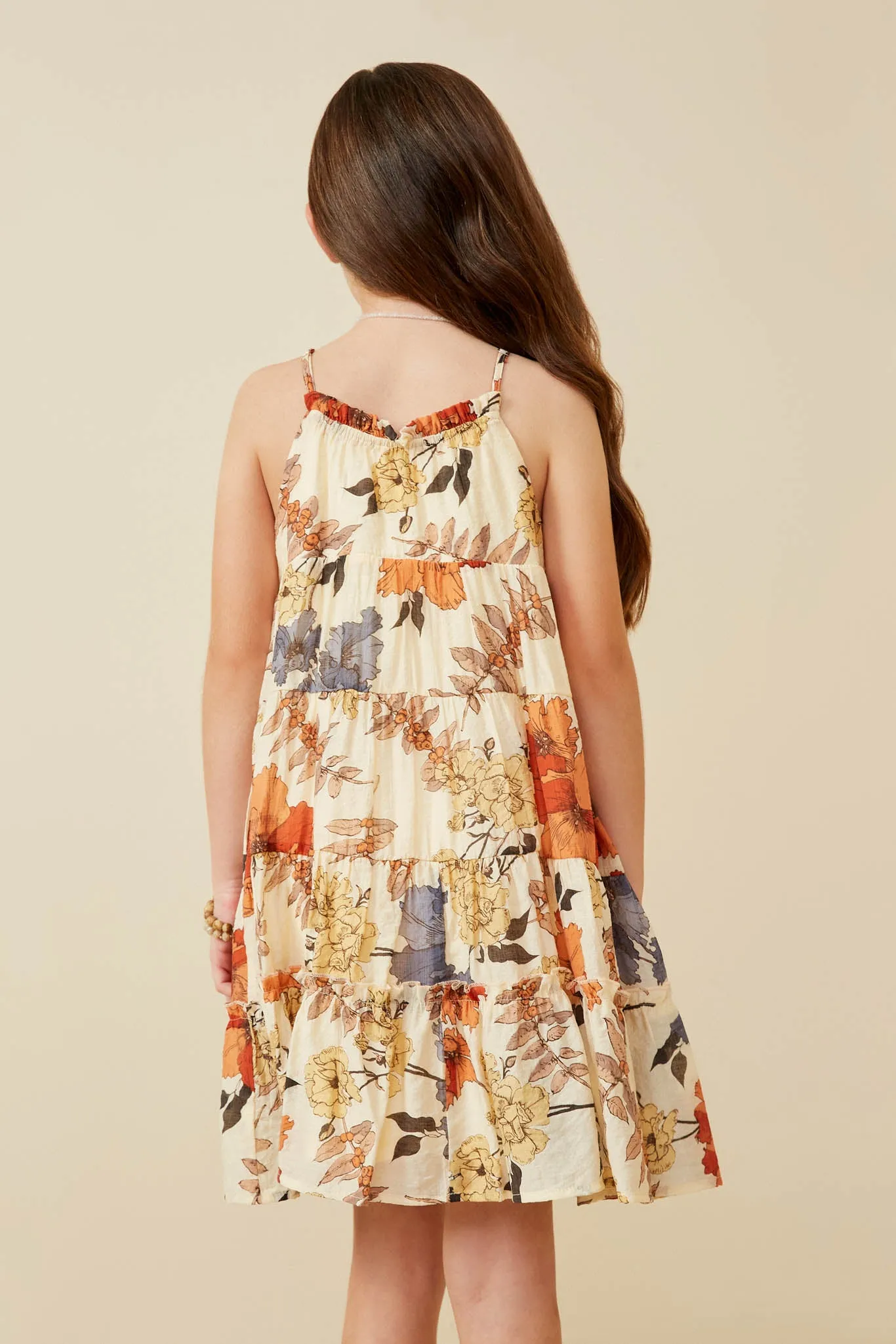 Textured Botanical Tiered Tank Dress