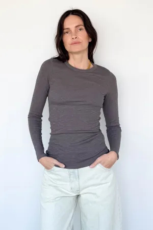Textured Long Sleeve Crewneck