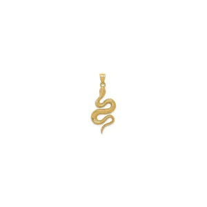 Textured Snake Pendant (14K)