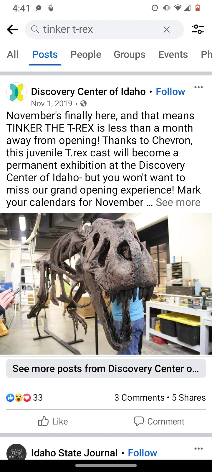 Tinker the T.rex skeleton cast replica T-rex Tinker