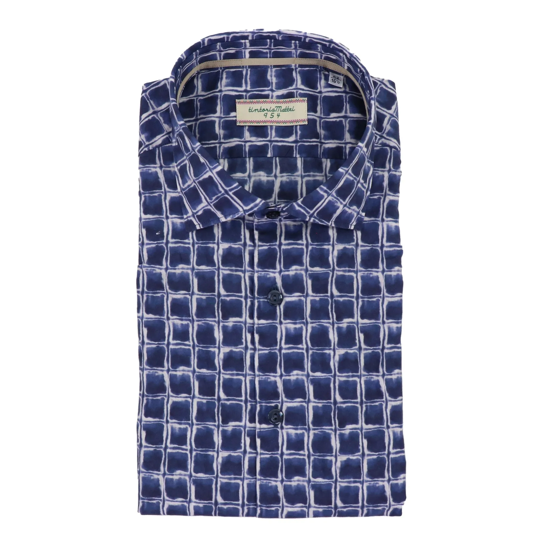 Tintoria Mattei Watercolor Windowpane Sport Shirt