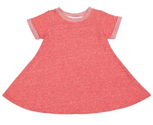 Toddler Twirl Dress Mélange French Terry Soft Heathered