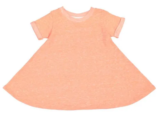 Toddler Twirl Dress Mélange French Terry Soft Heathered