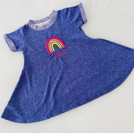 Toddler Twirl Dress Mélange French Terry Soft Heathered