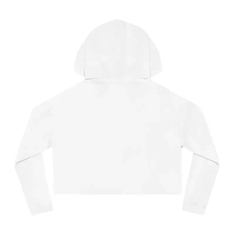Trendy Cropped Hooded Sweatshirt with Bear Heart Design