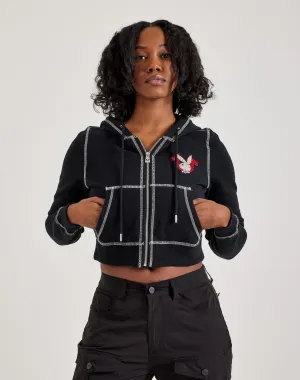 True Religion Playboy Crystal Zip Hoodie