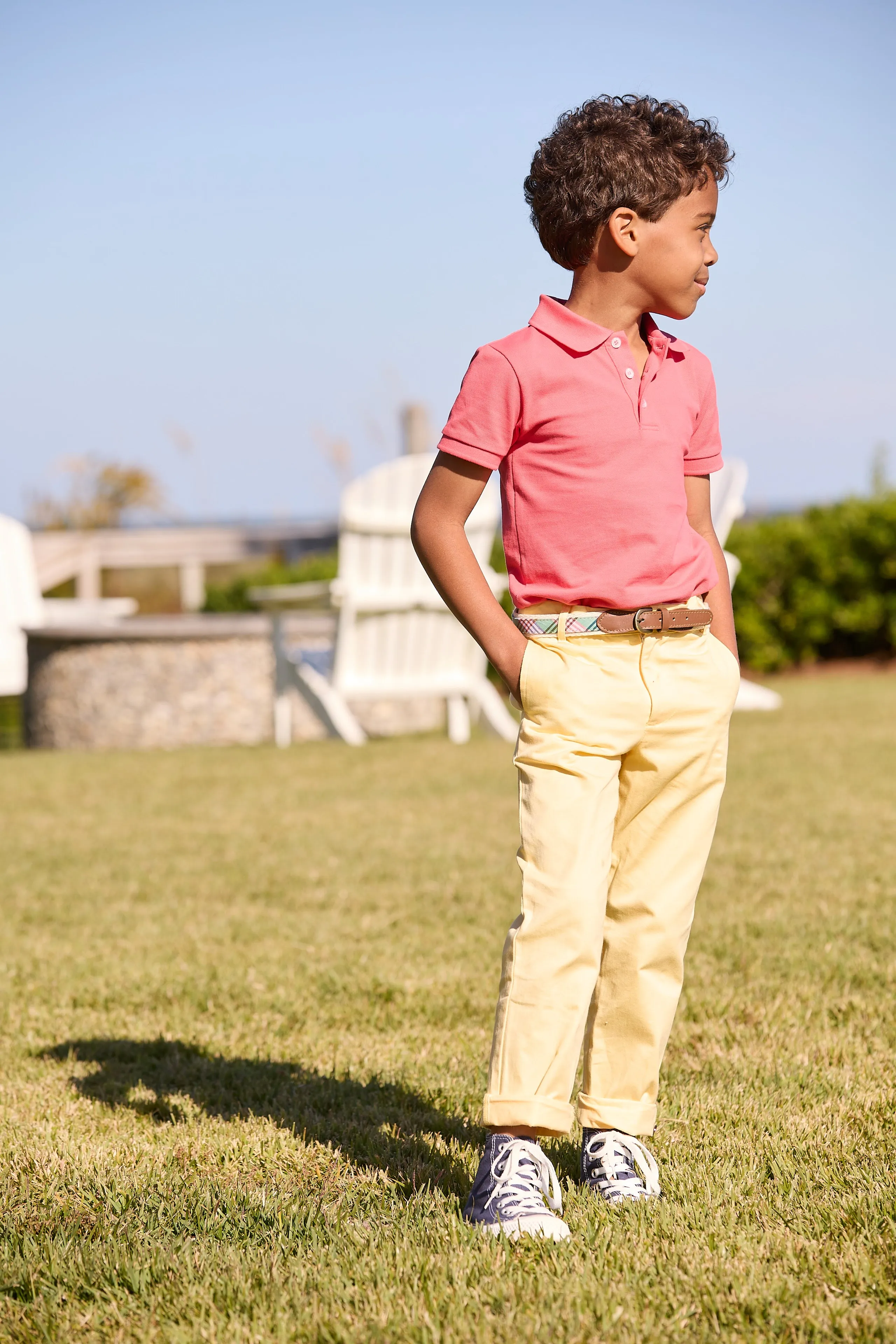 Twill Boy's Slim Pant -- Canary Twill