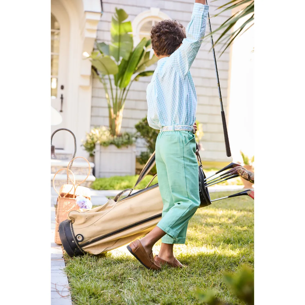 Twill Boy's Slim Pant -- Mint Twill