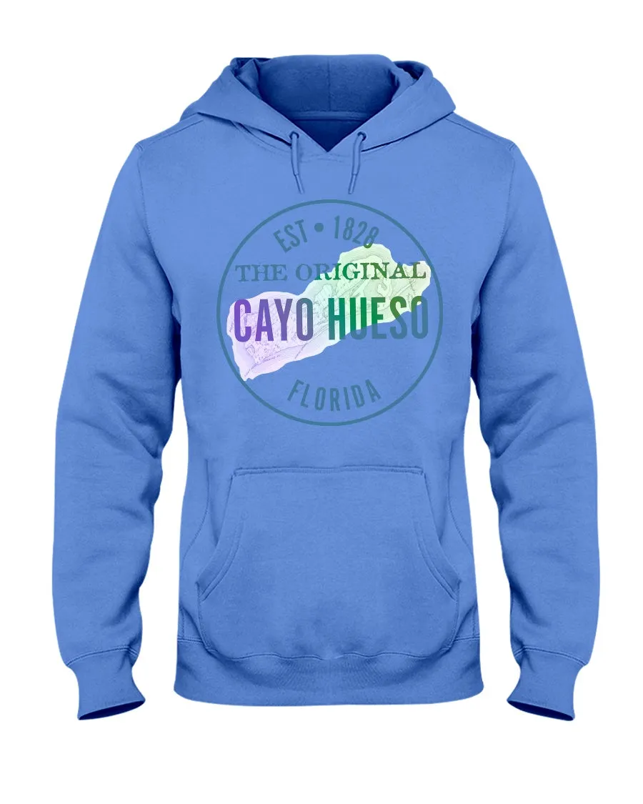Unisex Cayo Hueso Key West Vintage Map Est 1828 Fleece Hoodie