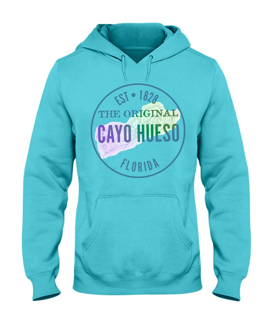 Unisex Cayo Hueso Key West Vintage Map Est 1828 Fleece Hoodie