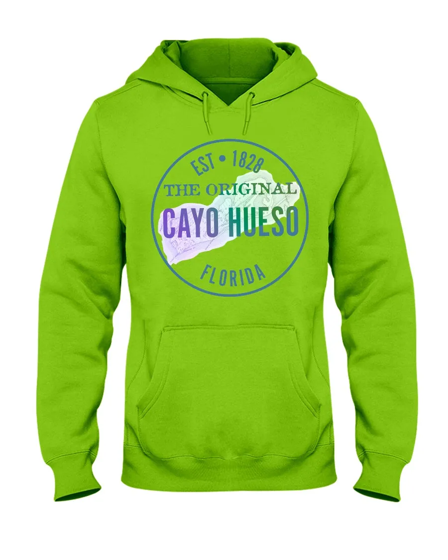 Unisex Cayo Hueso Key West Vintage Map Est 1828 Fleece Hoodie